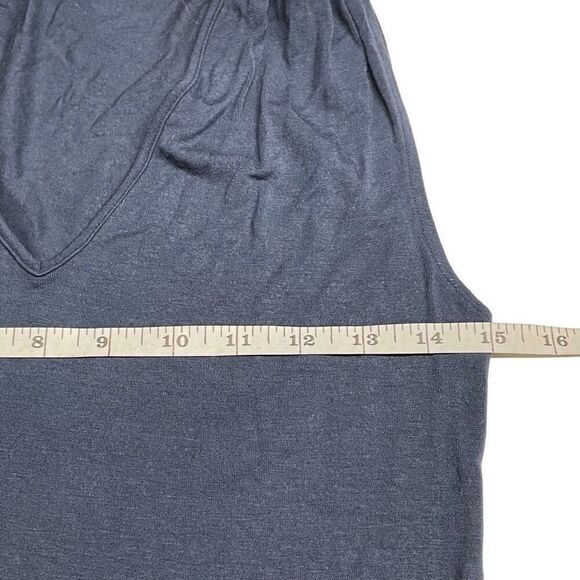 Club Monaco Sunfaded Indigo Cinched Tied Shoulder Top - Picture 4 of 5